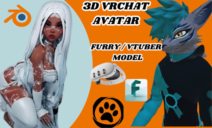 Bestseller - create full quality vrchat avatar vrc model furry avatar vtuber model in unity