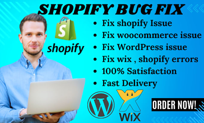 Gig Preview - Fix shopify issue fix woocomerce error fix shopify website issue shopify bug fix