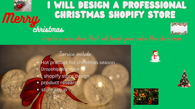 Gig Preview - Do christmas shopify store ,christmas dropshipping store