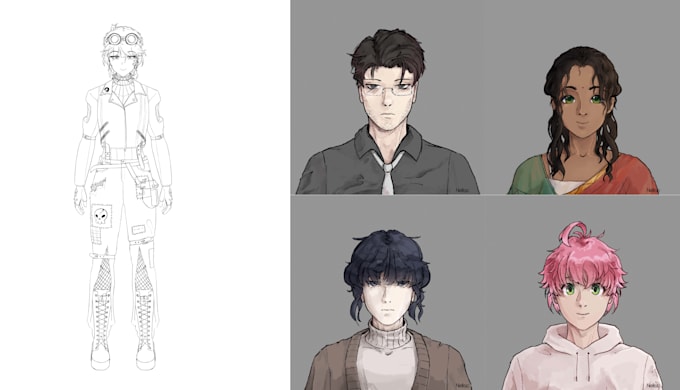 Bestseller - draw your character in a grunge anime style