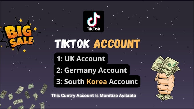 Gig Preview - Create organic tiktok UK, germany, and south korea account