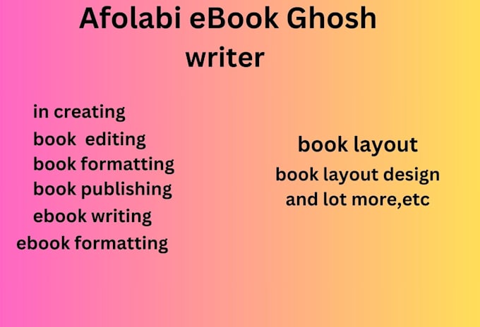 Gig Preview - Do your book writer book design book editing book formatting  book cover design