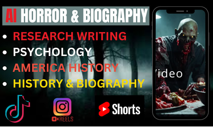 Gig Preview - Create ai biography horror tiktok instagram reels youtube shorts for your videos