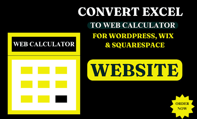 Gig Preview - Create, design a custom web calculator or convert excel into a web calculator