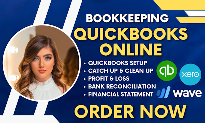 Gig Preview - Bookkeeping in quickbooks online setup cleanup bank reconciliation in wave xero