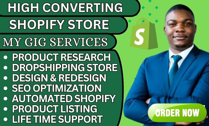 Gig Preview - Setup ecommerce store shopify dropshipping store with auto ds automation