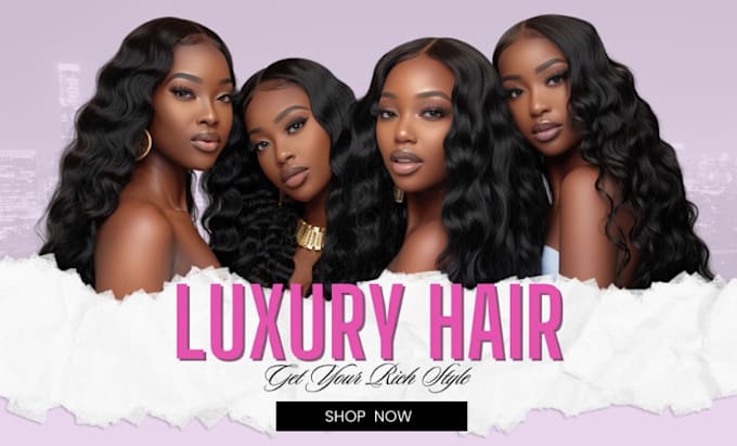 Gig Preview - Design hair extension website hair extension shopify store wix hair extension