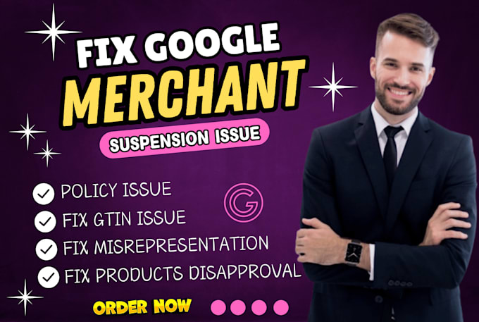 Gig Preview - Fix google merchant center suspension, misrepresentation, shopping ads and gtin