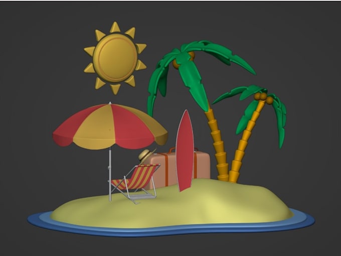 Gig Preview - Design for you 3d printed tabletop terrain for 3d christmas toy, props in zbrush