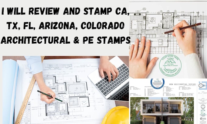 Bestseller - review and stamp ca, tx, fl, arizona, colorado, architectural stamp, pe stamp