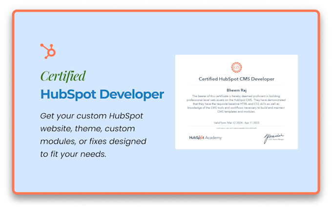 Gig Preview - Be your hubspot cms developer and designer