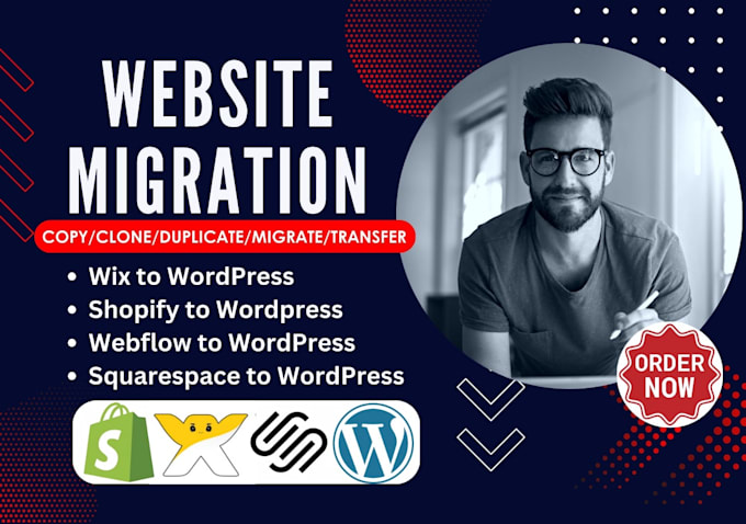 Gig Preview - Update migrate clone transfer any website to wix wordpress, website migration