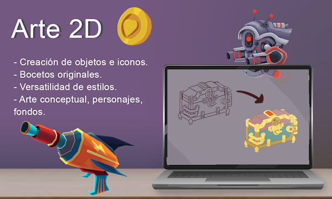 Gig Preview - Diseñaré increíbles iconos, items, props para tu videojuego 2d