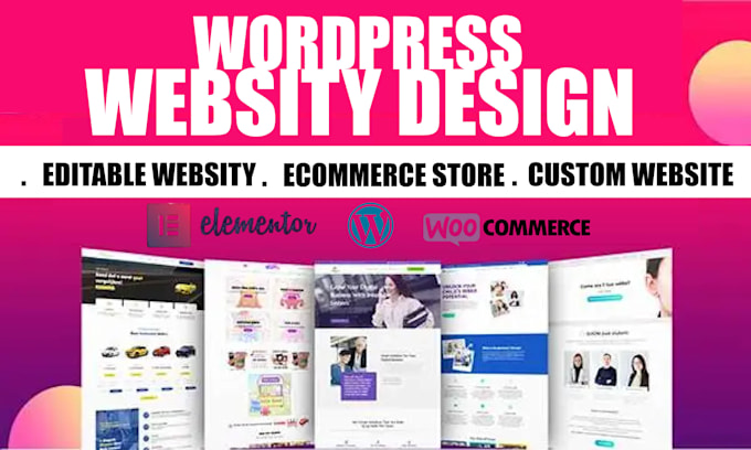 Gig Preview - Develop wordpress website, website builder, business website, ecommerce website