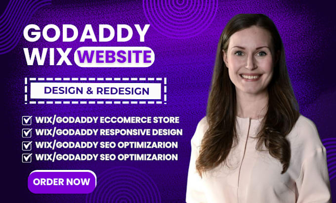 Gig Preview - Godaddy website godaddy redesign wix website redesign godaddy design wix website