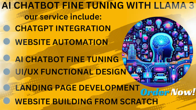 Gig Preview - Do ai chatbot fine turning with llama 3 into gohighlevel website and automation