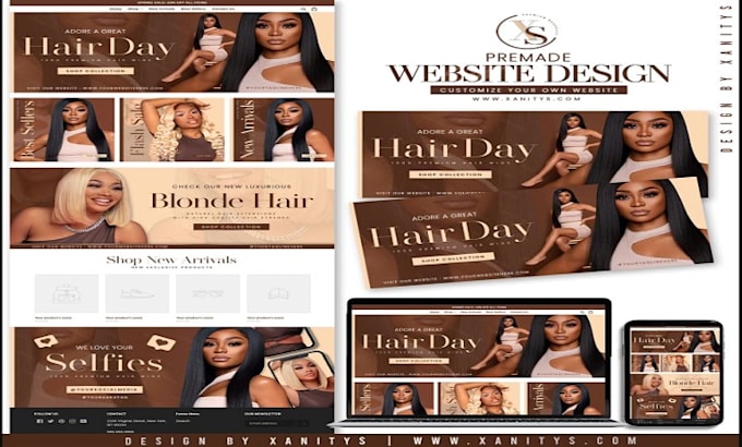 Gig Preview - Hair extensions shopify store design shopify store hair extension website