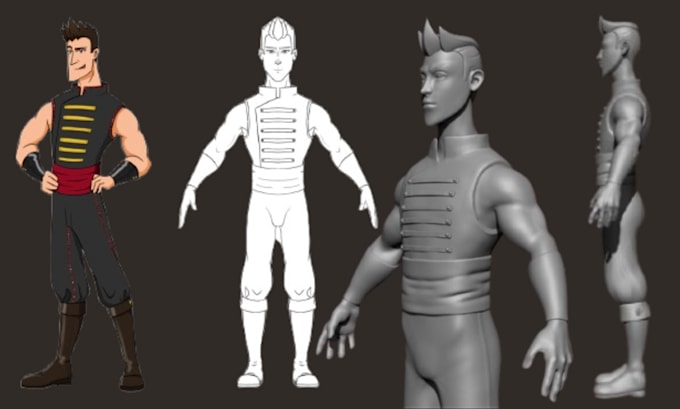 Gig Preview - Convert 2d to 3d custom full body character model from picture for 3d printing