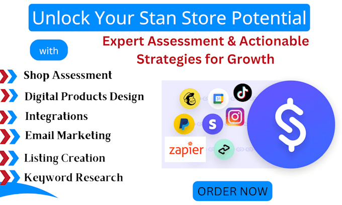 Gig Preview - Set up stan store digital products design stan store marketing online course