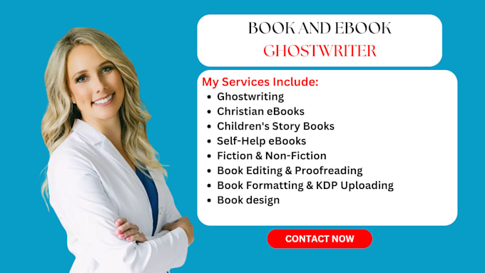 Gig Preview - Be your ebook ghostwriter fiction and nonfiction  book writer amazon kindle book