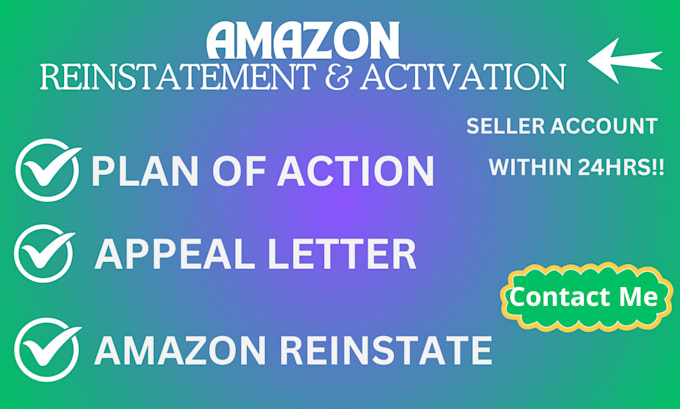 Gig Preview - Do amazon reinstatement plan of action amazon appeal letter amazon suspension