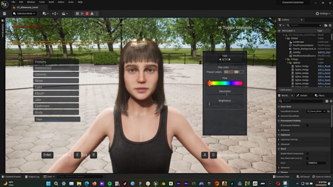 Gig Preview - Create or teach 3d character customization and environment in unreal engine 4,5