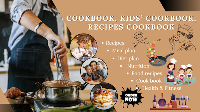 Gig Preview - Write and design recipe cookbook, meal plan, food recipe from your cooking video