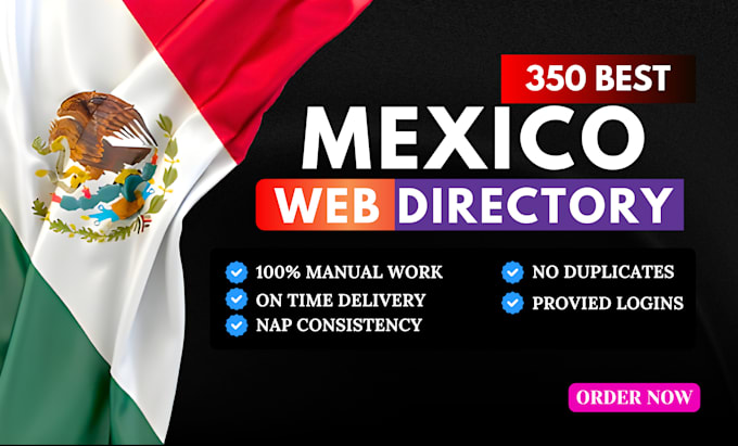 Gig Preview - Build top 350 mexico web directory citations for mexico local SEO