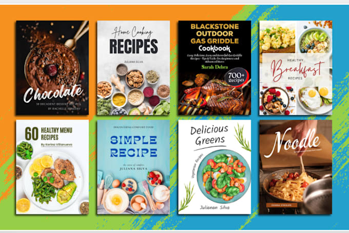 Gig Preview - Design a unique cookbook cover, recipe book, and ebook cover