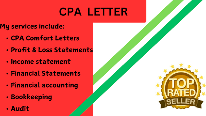 Bestseller - provide US CPA comfort letter, income verification letter, financial statement