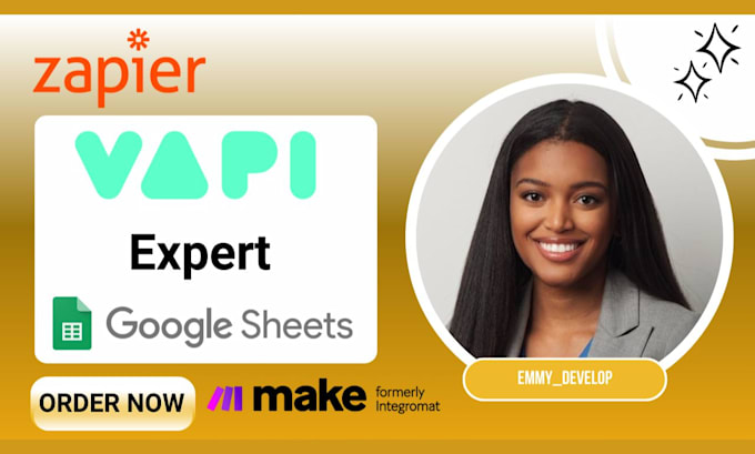 Gig Preview - Vapi zapier make google sheet voice ai vapi api integration