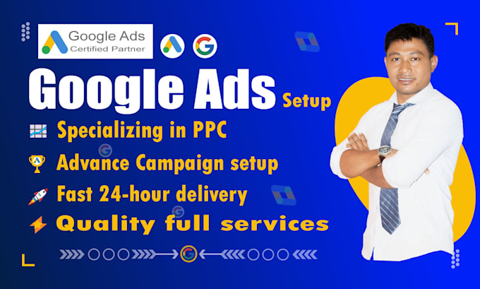 Gig Preview - Google ads manage and PPC adwords expert high quality campaign setup