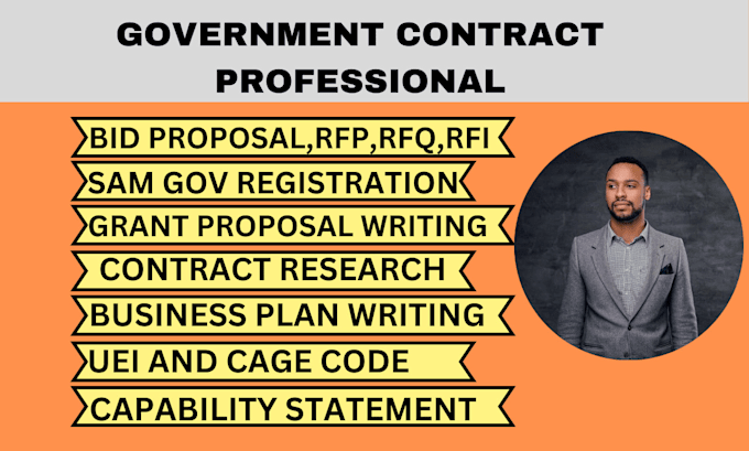 Gig Preview - Respond to rfp rfq, contract research, write bid proposal, government contract