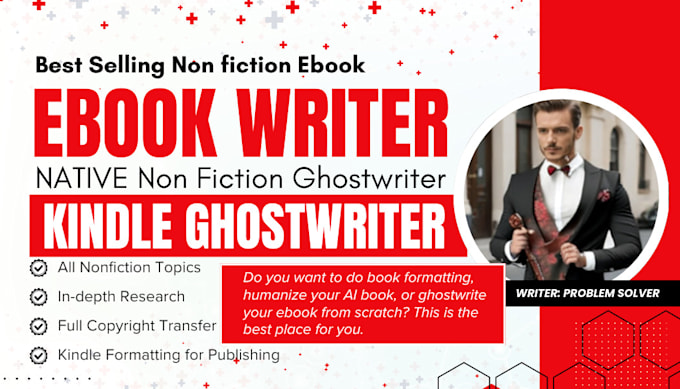 Gig Preview - Write best selling ebook, native english ebook, and kdp non fiction ghostwriter