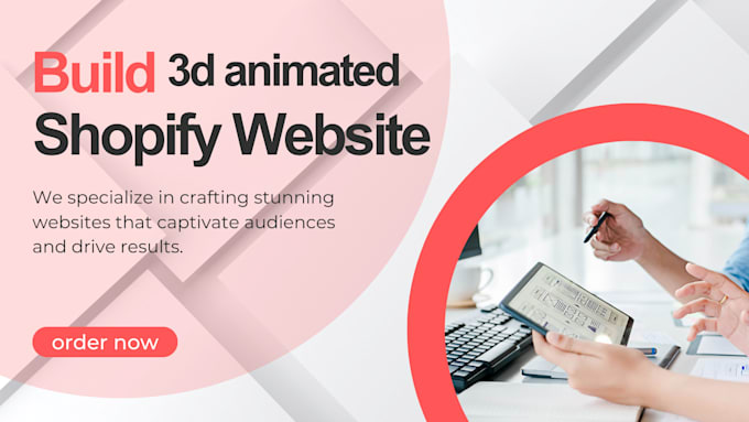 Gig Preview - 3d animated shopify background website premium 3d shopify landing page 3d spline