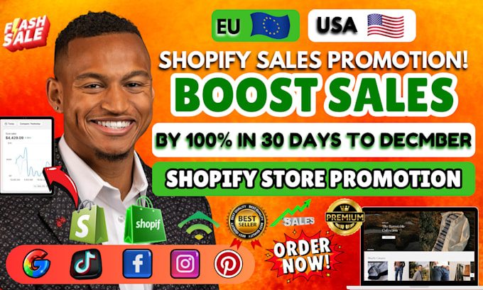 Gig Preview - Do shopify dropshipping marketing, social media ads manager, shopify store sales