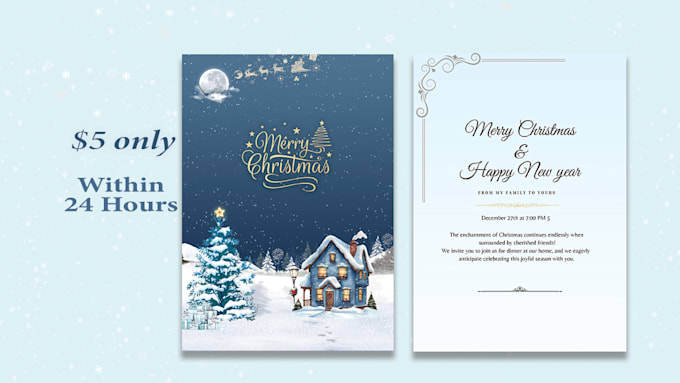 Bestseller - design amazing christmas, invitation or greeting cards in 24 hours