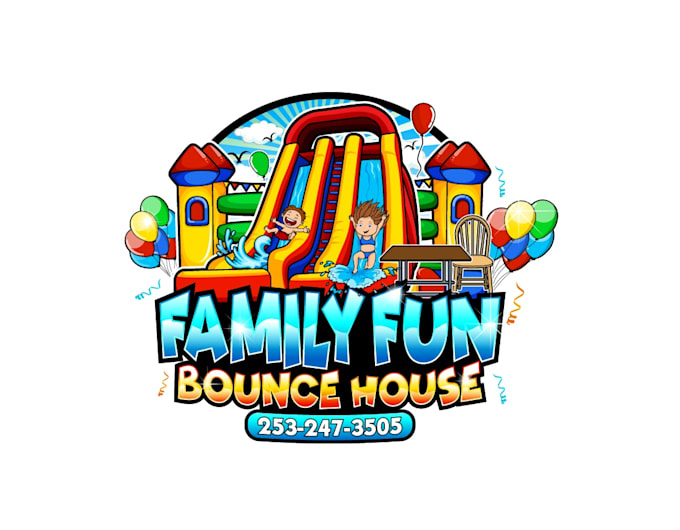 Bestseller - design wonderful bounce house logo in with my creative thinking