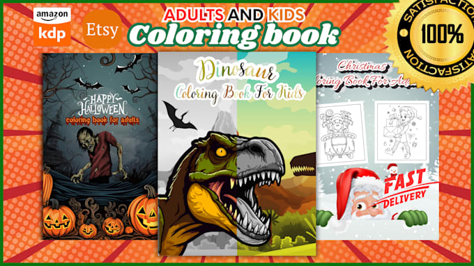 Gig Preview - Design an adult and kids coloring book cover for KDP