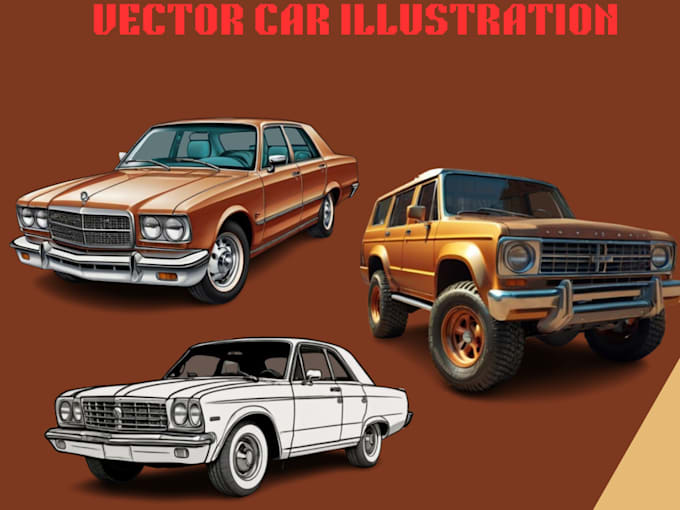 Gig Preview - Draw automotive vector car, car cartoon, vehicle automobile illustration, cars