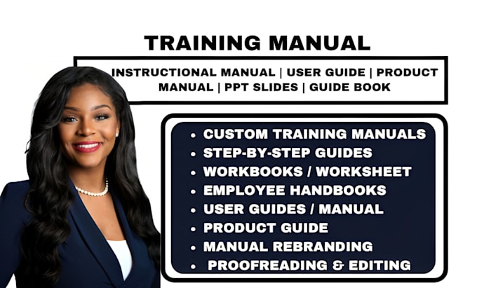 Gig Preview - Create, edit instruction training manual, workbook employee handbook, user guide