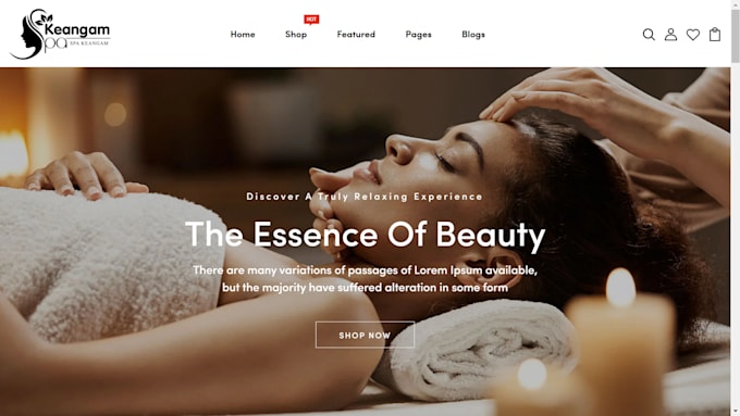 Gig Preview - Design spa shopify store spa website skincare store shopify spa website spa shop