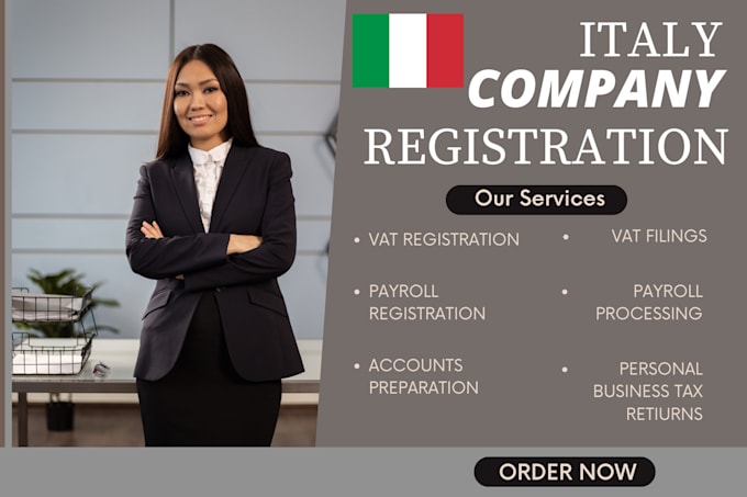 Gig Preview - Register your company for vat in italy, do quarterly, monthly and yearly filinhg