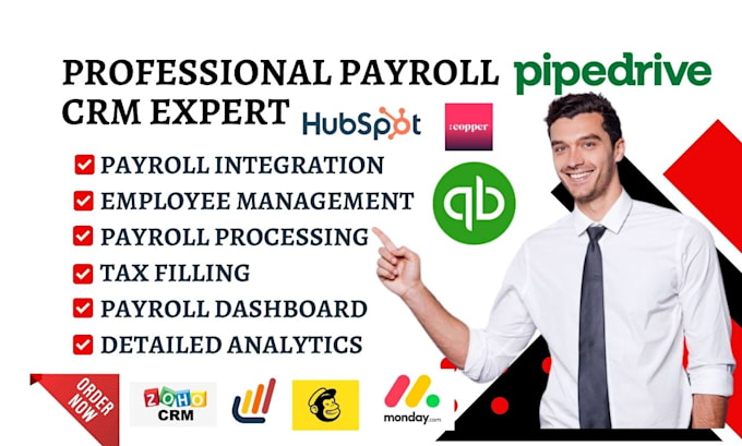 Gig Preview - Setup crm system for payroll crm quickbook pipedrive bitrix 24 capsule crm gusto