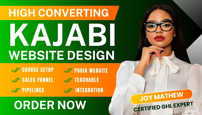 Gig Preview - Kajabi website design, kajabi sales funnel, online course, kajabi landing page