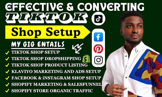 Gig Preview - Setup advanced tiktok shop, tiktok ads, dropshipping shopify, and marketing