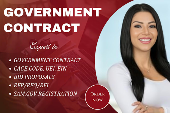 Gig Preview - Do government contract samgov registration rfp rfq rfi bid proposal