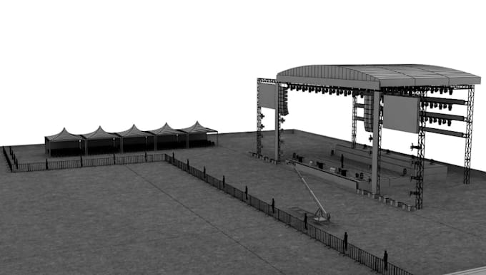 Gig Preview - Create and render 3d stage design, studio, TV talk show design, 3d interior