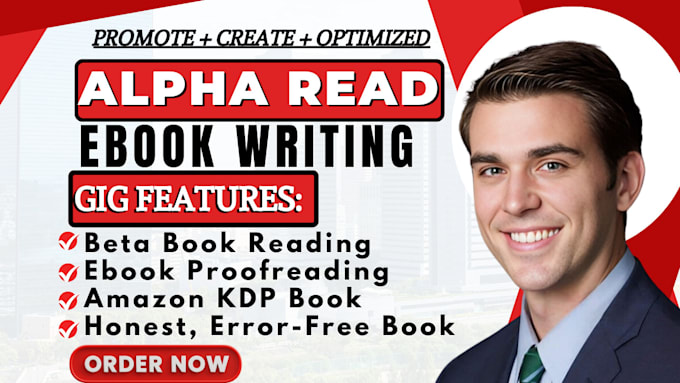 Gig Preview - Alpha read your ebook writing, beta reading, proofreading, amazon kdp book