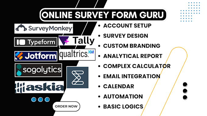 Gig Preview - Build jotform typeform tally surveymonkey qualtrics sogolytics enalyzer askia